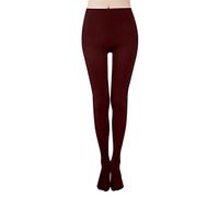 Generisch Leggings de las mujeres Slim terciopelo aptitud elasticidad sólida ejercicio casual pantalones más empalme pantalones pantalones de barniz, Vino, S