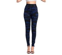 Generisch Leggings de mezclilla de moda para mujer con estampado de rayas térmicas como pantalones de yoga versátiles, ropa casual para uso diario, azul, S