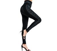 Generisch - Leggings de mezclilla térmicos con estampado de rayas de imitación, mallas de mezclilla, pantalones de senderismo, ropa de yoga, pantalones de leopardo para mujer, Negro , XXL