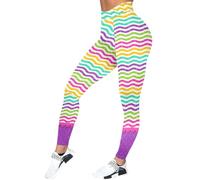 Generisch Leggings de Pascua con Estampado Mujeres Casual Deportes Yoga Pantalones Coloridos Estampado de Pascua Leggings Ajustados Pantalones de Entrenamiento Casual, azul celeste, XXL