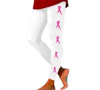 Generisch Leggings de yoga sin costuras para mujer, de cintura alta, con impresión de conciencia sobre el cáncer de mama, para gimnasio, entrenamiento, correr, atletismo, ropa de uso diario, ropa