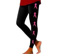 Generisch Leggings de yoga sin costuras para mujer, de cintura alta, con impresión de conciencia sobre el cáncer de mama, para gimnasio, entrenamiento, correr, atletismo, ropa de uso diario, ropa