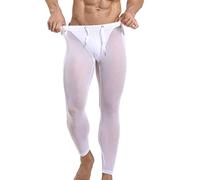 Generisch Leggings para hombre con bolsillos abiertos, mallas elásticas, ropa interior transpirable, ropa interior larga, ropa interior erótica, pantalones de compresión con estampado de letras, S1