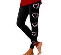 Generisch Leggings sin costuras para mujer, cintura alta, yoga, fitness, deportes, entrenamiento, correr, cómodas, transpirables, para educar el cáncer de mama, Negro , XL