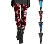 Generisch Leggings térmicos de algodón para mujer, con estampado de invierno, leggings cálidos, tallas grandes, leggings de invierno, pantalones térmicos al aire libre, regalo para mujeres, azul, XL