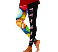 Generisch Leggings térmicos para mujer con estampado de huevo de conejo de Pascua siempre son más delgados, Rosa., L