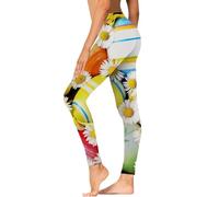 Generisch Leggings térmicos para mujer con estampado de huevo de conejo de Pascua siempre son más delgados, amarillo, L