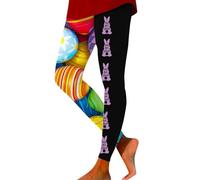 Generisch Leggings térmicos para mujer con estampado de huevo de conejo de Pascua siempre son más delgados, morado, L