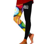 Generisch Leggings térmicos para mujer con estampado de huevo de conejo de Pascua siempre son más delgados, Blanco, XXL