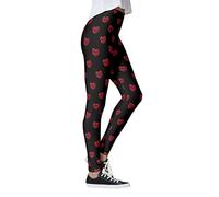 Generisch Leggins Mujer Negro Day Lovesy Print Valentine's Stripes Running para Yoga Mujer Pantalones Leggings Pantalones Pantalones, Negro , L