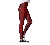 Generisch Leggins Mujer Negro Day Lovesy Print Valentine's Stripes Running para Yoga Mujer Pantalones Leggings Pantalones Pantalones, rojo, L