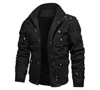 Generisch Leichte Daunenjacke Herren Herren Winter Mode Freizeit Waschen Abnehmbare Kapuze Baumwolle Plus Samt Gepolsterte Lange Jacke Pyjama Mantel Herren (Black, XXL)