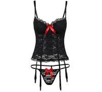 Generisch Lencería sexy Comercio Exterior Pareja Malla Casa Ropa de Dormir Una Línea Off Hombro Tres Puntos Conjunto Leopardo Lencería, Negro , M