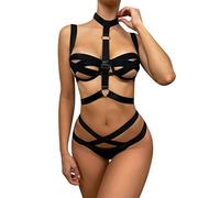 Generisch Lencería sexy para mujer para sexo femenino, ropa interior, ropa interior, ropa interior, ropa interior, ropa interior, pijamas, lencería para mujer, color rojo, Negro , M