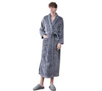 Generisch Lencería V Cuello Mujeres Invierno Franela Engrosada Felpa Pareja Albornoz Tamaño Extendido Coral Terciopelo Camisón Pijamas Pijama Seda Conjunto De Señoras, gris oscuro, XL