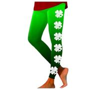 Generisch Leotardos de cintura alta para mujer, con texto en inglés "St Patricks Day" para mujer, para entrenamiento de levantamiento de caderas, pantalones de yoga, verde, L