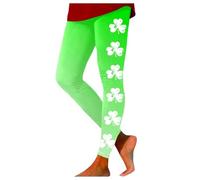 Generisch Leotardos de cintura alta para mujer, con texto en inglés "St Patricks Day" para mujer, para entrenamiento de levantamiento de caderas, pantalones de yoga, Verde claro., L