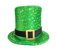 Generisch Leprechaun Hat, Creative Green Topper, 12.99x7.87 pulgadas Elegante falda de Shamrock Headwear, Festive Holiday Costume Piece, Fun St Patricio Day Accessory for Parades Parties Celebrations