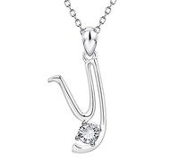 Generisch Letra colgante mujer cadena inglés 25 regalo joyería collares cadena nombre y colgante turquesa collar perlas, metal, Sin gemas