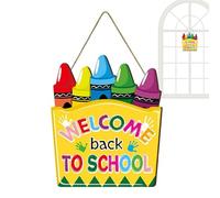 Generisch Letrero de bienvenida para puerta de aula | Crayon Placa Escolar Decoración para Puerta | Decoraciones de Fiesta de Madera para Maestros Niños con Construcción de Madera Reutilizable, Este