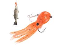 Generisch Leurre Souple Avec Hameçon - Réaliste Avec Hameçon Poulpe Souple - Leurres Calamar Pour La Pêche En EAU Salée,Pour Bar Doré Marigane Perche Saumon, Pour Pêcher En Mer Et des Rochers