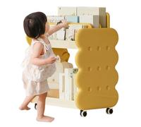 Generisch Librería Niños - Pequeña Librería Móvil Linda Con Ruedas - Pequeña Para Niños - Para Habitación Infantil Sala de Juegos Aula Dormitorio Lectura Esquina Biblioteca