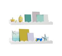 Generisch Libreros flotantes, organizador de almacenamiento de pared de 2 piezas con forma de onda, estantería flotante de madera, para habitación infantil, baño, plantas, juguetes, marcos de fotos