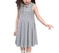 Generisch Libro de Adviento 24 Capítulos Vestidos de Niña Casual Lazo Bordado Vestido sin Mangas Chaleco Vestido para Diario Edad 2-16 Primavera Verano Otoño Baile Niñas, gris, 7-8 años