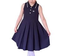 Generisch Libro de Adviento 24 Capítulos Vestidos de Niña Casual Lazo Bordado Vestido sin Mangas Chaleco Vestido para Diario Edad 2-16 Primavera Verano Otoño Baile Niñas, marine, 7-8 años