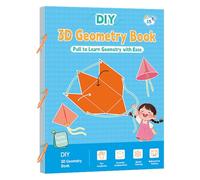 Generisch Libro de Aprendizaje de geometría, Libro de Aprendizaje de geometría 3D para niños con Hilos de | Libro de Texto de Pensamiento lógico para niños de 5 a 12 años para niñas