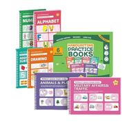 Generisch Libro de escritura con ranuras, cuadernos de trabajo reutilizables del alfabeto, para niños pequeños, para aulas, escuela, hogar, vacaciones de verano, fin de semana, niños, principiantes,