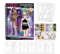 Generisch Libro de pegatinas de moda, diseño de moda, libro de pegatinas para colorear para niños pequeños, habilidades motoras finas para niños pequeños, preescolar, aula, educador, viaje, cumpleaños