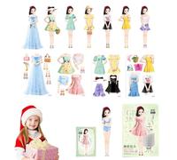 Generisch Libro de pegatinas de princesas - Muñecas de vestir, libro de cuentos de pegatinas sobre unicornios y bosques mágicos para niños, adecuado para niñas, Navidad, actividad de pegatinas