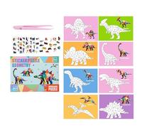 Generisch Libro de pegatinas por números: mosaico creativo, entrenamiento de percepción visual, interactivo de animales | Entretenimiento portátil, niños, cumpleaños, Navidad, preescolar
