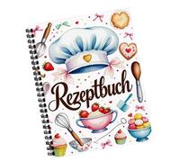 Generisch Libro de recetas - Cuaderno de cocina en blanco de papel | Organiza tu receta familiar con espaciosos detalles de tapa dura interior | Colección de recetas personalizadas para recetas