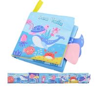 Generisch Libro de tela arrugada, libro de tela suave, libro para tocar y sentir, juguetes de peluche con experiencia sensorial crujiente, juguete educativo 3D divertido para niños de 0 a 3 años