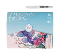 Generisch Libro de trabajo de acuarela, pintura al agua para principiantes, libro de pintura creativa y colorear, incluye juego de pintura y pincel de 12 colores, práctica artística D I Y de color al