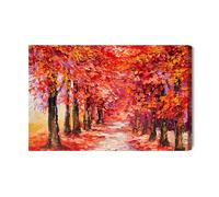 Generisch Lienzo decorativo con diseño de bosque otoñal en colores cálidos, decoración moderna de pared e impresión artística | Cuadros de pared para salón, dormitorio, cocina o pasillo | cuadros XXL