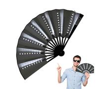 Generisch Light Up Folding Fan Dancing Led Hand Fan Stage Performance Props, 25,2 x 12,99 pulgadas, accesorio de club nocturno, para bodas, discotecas, herramientas de enfriamiento de clima caliente
