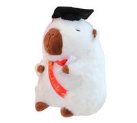 Generisch Linda felpa de Capybara, felpa capibara pequeña | Adorable peluche 2025 Capybara juguete de peluche | Huggable Doll Doctoral Hat Souvenir para adultos y niños