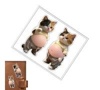 Generisch Lindas pegatinas 3D | Divertidas pegatinas de vientre de gato, pequeñas pegatinas de animales para diario, manualidades, para diario, cuaderno, diario, taza, botella de agua, tableta
