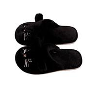 Generisch Lindas y cómodas zapatillas de gato para mujer - Zapatos de invierno para mujer, color amarillo, 42, Negro , 44 EU