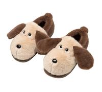 Generisch Lindas zapatillas para niñas con diseño de cachorro, cómodas zapatillas con suela para mayor calidez y comodidad en invierno., café, 28.5 EU