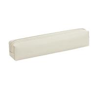 Generisch Lindo estuche para lápices, pequeño neceser de maquillaje, bolsa de maquillaje de PU, bolsa de cosméticos con cremallera, bolsa de papelería, organizador de lápices y marcadores, beige, ver