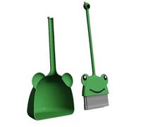Generisch Lindo juego de broom y Dustpan - Juego de broom y Dustpan para niños | Green Frog Cleaning Small | Brooms Cleaning Little Housekeeping Helper for Preschooler Girls Boys Kitchen