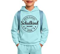 Generisch Little School Memories Printed Hoodie for Boys - Casual Outfit with Cute Slogan Top and Cozy Bottoms (Light Blue, 3-4 Years)