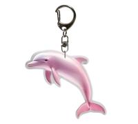 Generisch Llavero 2D plano estampado de dibujos animados acrílico charm delfín bolsillo llavero lindo accesorios para mujeres, hombres, niñas, mochila, escuela, viajes, oficina, hogar
