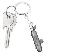 Generisch Llavero 3D con diseño de submarino, estilo retro, colgante de metal, soporte para cadena, accesorio para coche, moto, bolsa, Halloween, fiesta, regalo, amigos, familia, viejo, Siehe