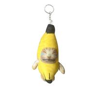 Generisch Llavero con diseño de gato de plátano con sonido de plátano y gato de plátano, llavero con forma de plátano, llavero con encanto y antipérdida