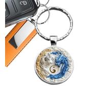 Generisch Llavero con diseño de tigre en 2D, joyas con patrón de tigre en 2D, para hombre y mujer, bolso de mano, mochila, calcetín de Navidad, accesorios de año nuevo chino